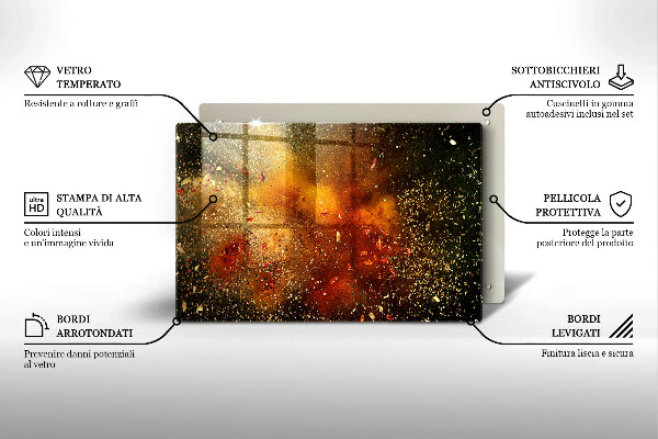 Skärbräda glas modern Färgglada kryddor