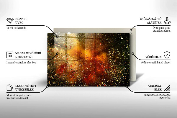Skärbräda glas modern Färgglada kryddor