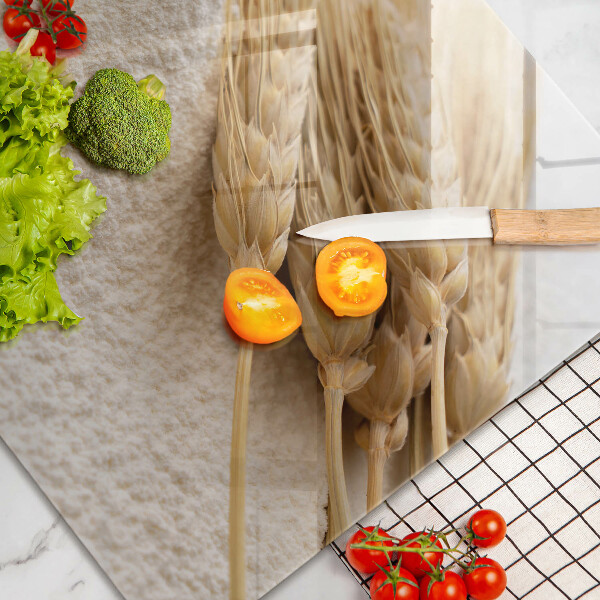 Skärbräda glas modern Mjöl och ax av säd