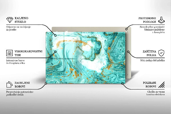 Skärbräda glas modern Blå abstraktion