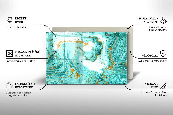 Skärbräda glas modern Blå abstraktion