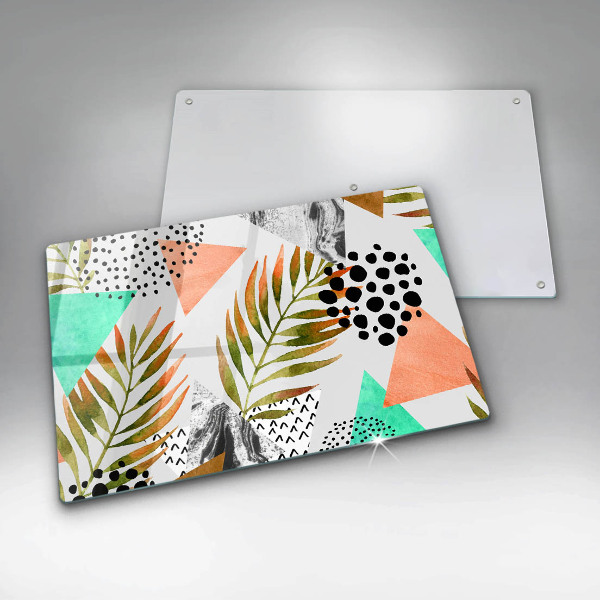 Skärbräda glas modern Boho lövmönster