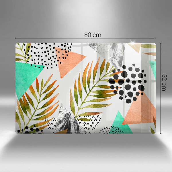 Skärbräda glas modern Boho lövmönster