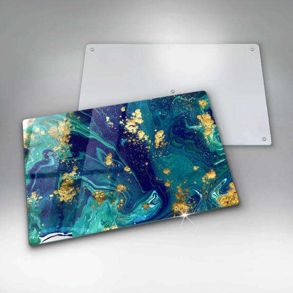 Skärbräda glas modern Abstraktion med guld