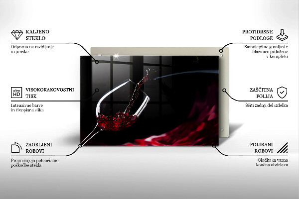 Skärbräda glas modern Ett glas rött vin