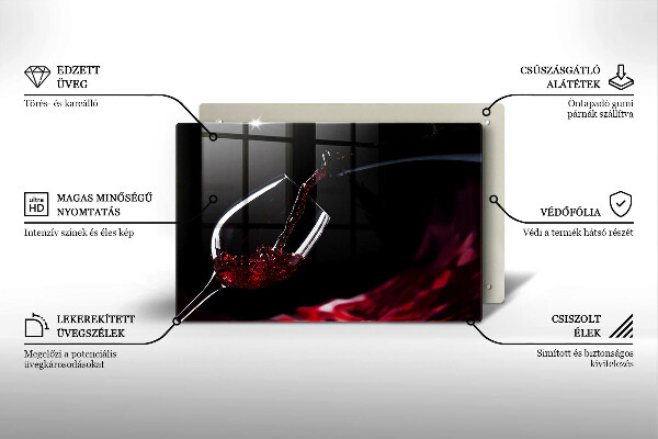 Skärbräda glas modern Ett glas rött vin