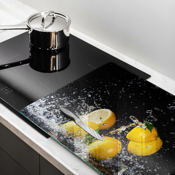 Skärbräda glas modern Saftig citronfrukt