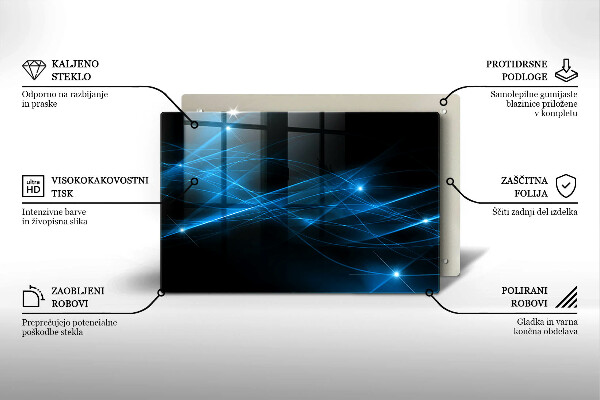 Skärbräda glas modern Abstrakt blå rök