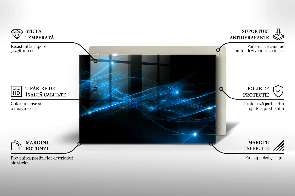 Skärbräda glas modern Abstrakt blå rök