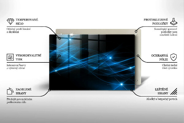 Skärbräda glas modern Abstrakt blå rök