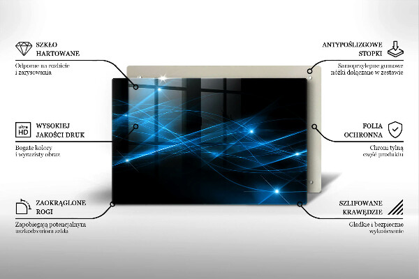 Skärbräda glas modern Abstrakt blå rök