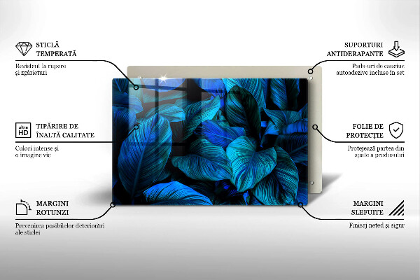 Skärbräda glas modern Lämnar djungelvegetation