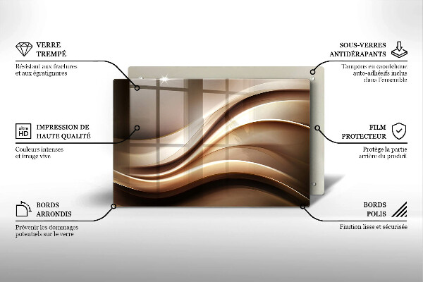 Skärbräda glas modern Abstraktion mjuka linjer