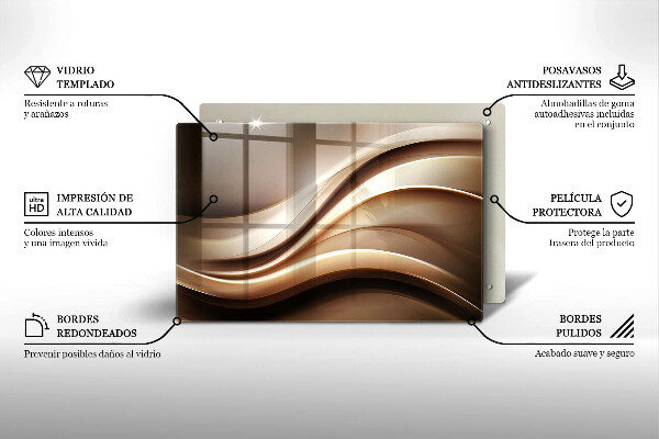 Skärbräda glas modern Abstraktion mjuka linjer