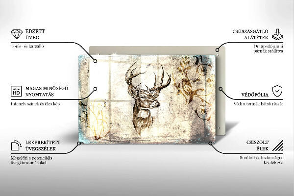 Skärbräda glas modern Rådjur djur illustration