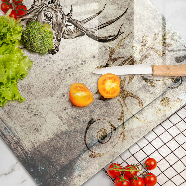 Skärbräda glas modern Rådjur djur illustration