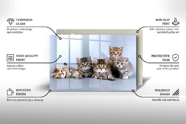 Skärbräda glas modern Söta små kattungar