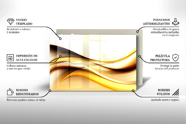Skärbräda glas modern Abstrakta röklinjer