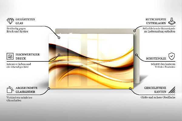 Skärbräda glas modern Abstrakta röklinjer