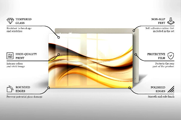Skärbräda glas modern Abstrakta röklinjer