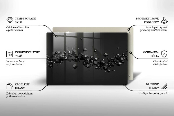 Skärbräda glas modern 3D-former abstrakt