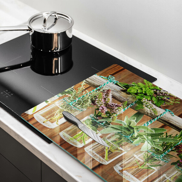 Skärbräda glas modern Örter växter vintage