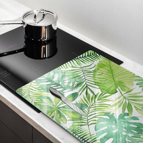 Skärbräda glas modern Akvarell boho blad