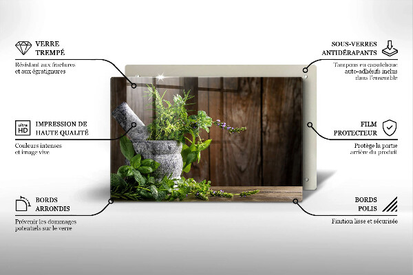 Skärbräda glas modern Växter Örter och Trä