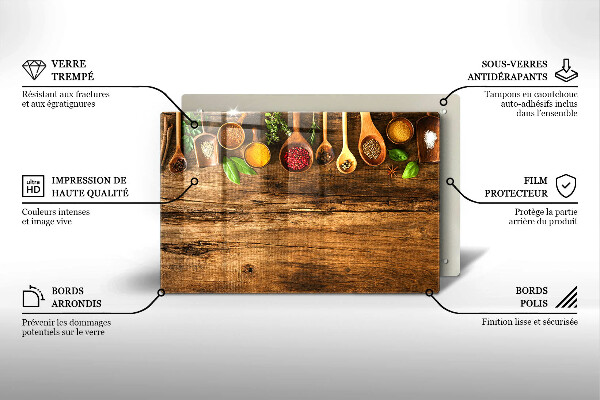Skärbräda glas modern Kryddskedar av trä