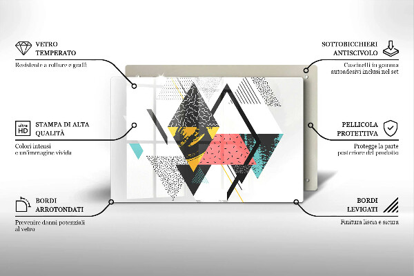 Skärbräda glas modern Abstraktionstrianglar