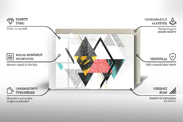 Skärbräda glas modern Abstraktionstrianglar