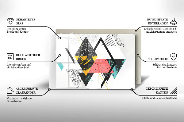 Skärbräda glas modern Abstraktionstrianglar