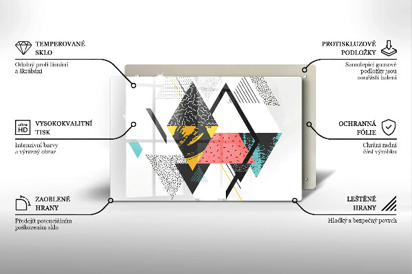 Skärbräda glas modern Abstraktionstrianglar