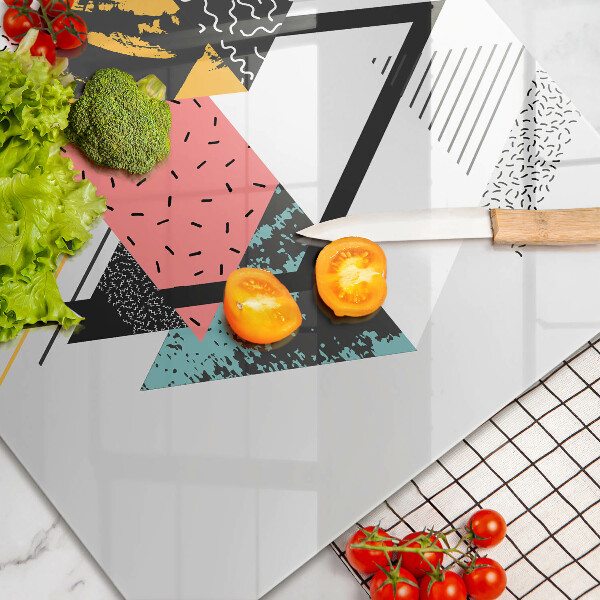 Skärbräda glas modern Abstraktionstrianglar