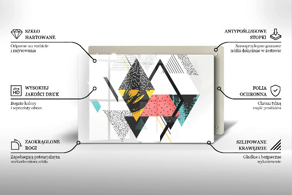 Skärbräda glas modern Abstraktionstrianglar