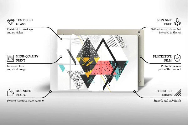 Skärbräda glas modern Abstraktionstrianglar