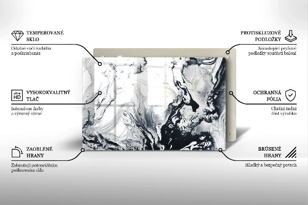 Skärbräda glas modern Bläckabstraktion