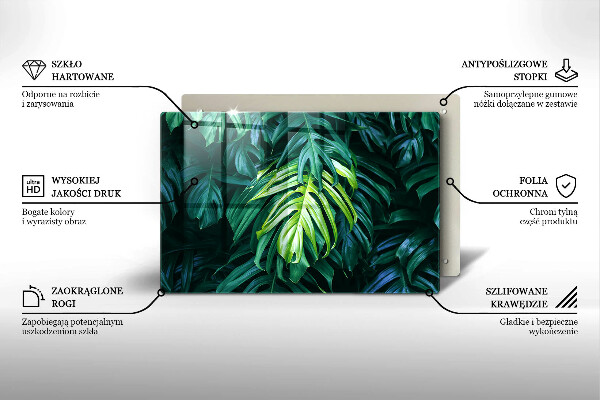 Skärbräda glas modern Vilda Monstera blad