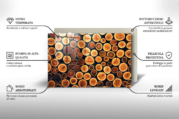 Skärbräda glas modern Trästubbar