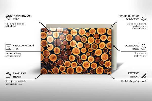 Skärbräda glas modern Trästubbar