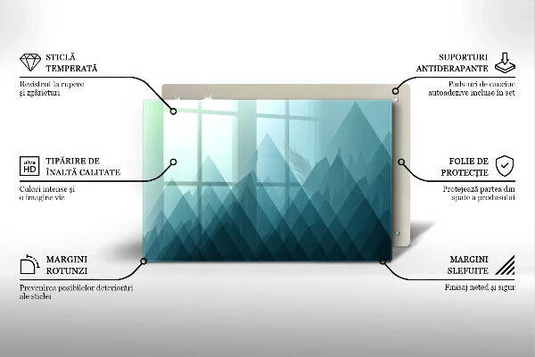 Skärbräda glas modern Abstrakta berg