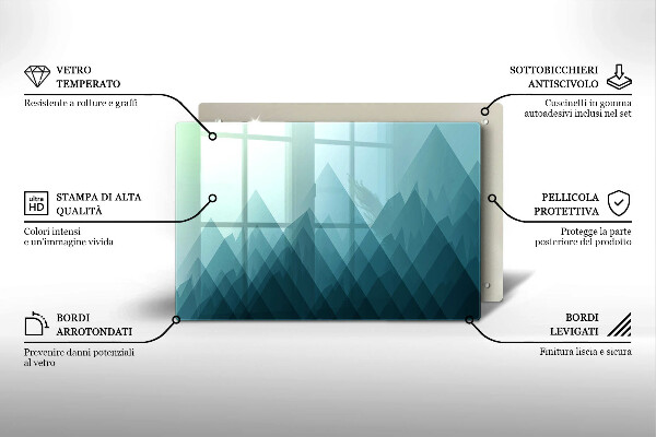 Skärbräda glas modern Abstrakta berg