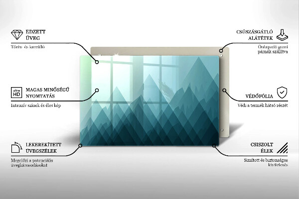 Skärbräda glas modern Abstrakta berg