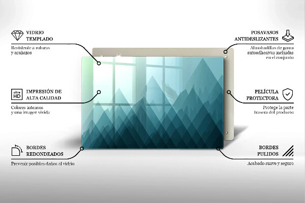Skärbräda glas modern Abstrakta berg