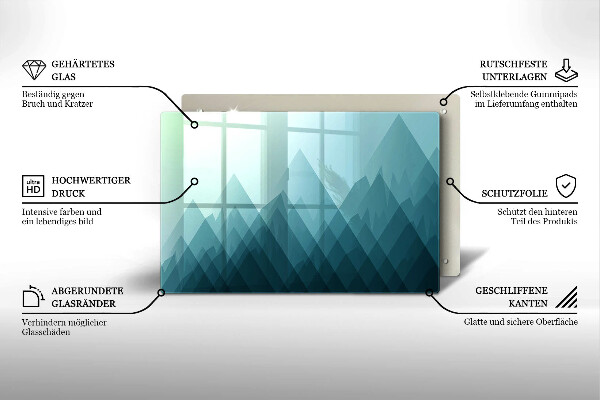 Skärbräda glas modern Abstrakta berg