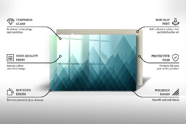 Skärbräda glas modern Abstrakta berg