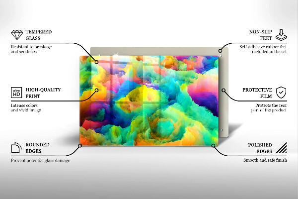 Skärbräda glas modern Färgglad abstraktion