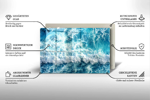Skärbräda glas modern Vatten havsvågor