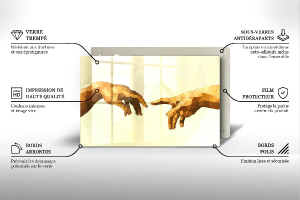 Skärbräda glas modern Skapandet av Adams händer