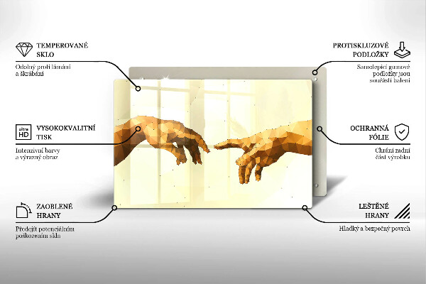Skärbräda glas modern Skapandet av Adams händer